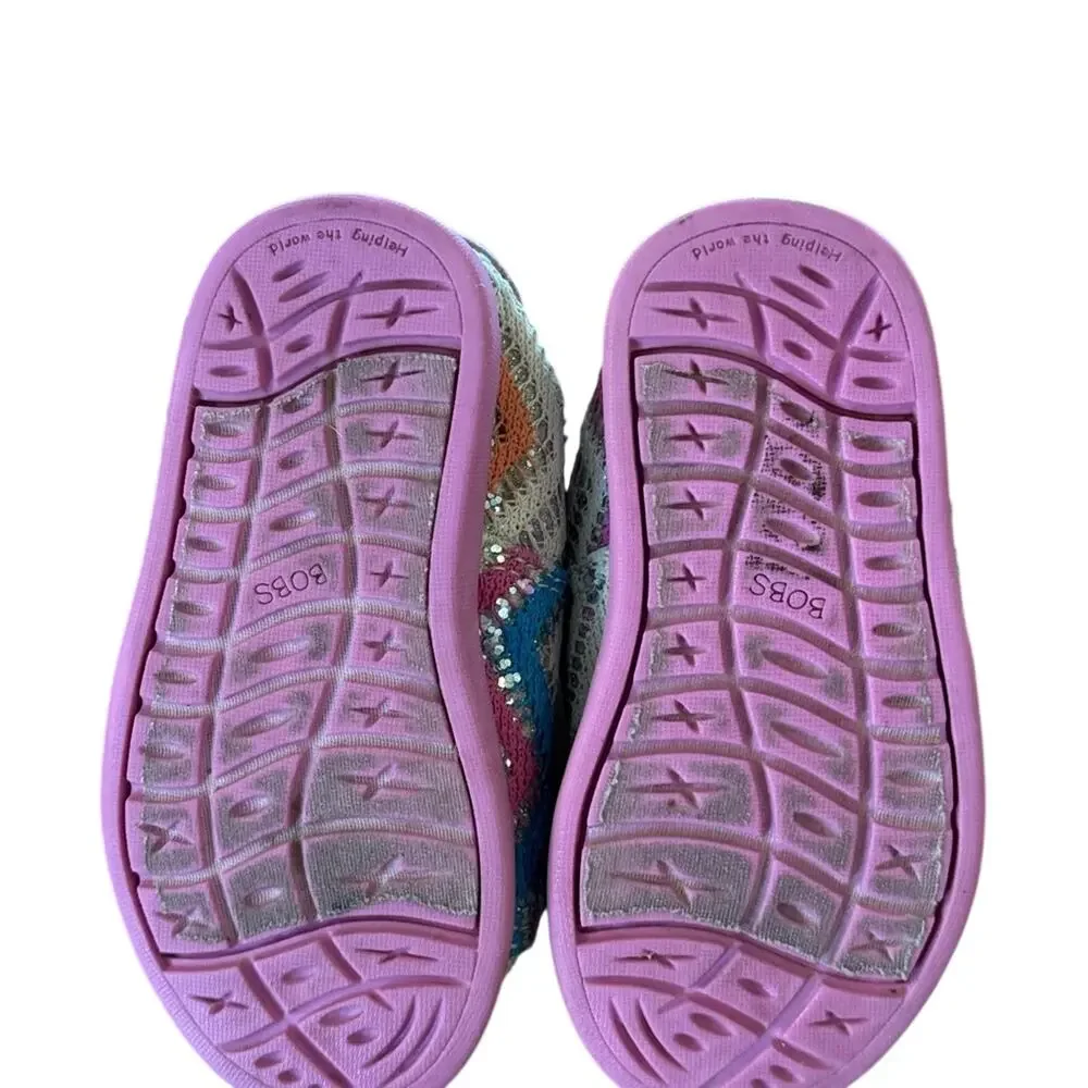 Bobs Adorable Fun Colorful Zigzag Boho Kids Shoes, Infant Size 5